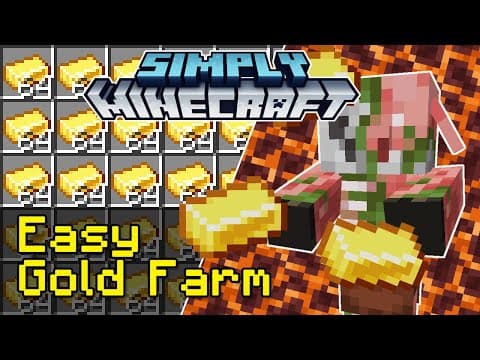 Best Gold Farm for Minecraft Java 1.20+ (Easy Design)